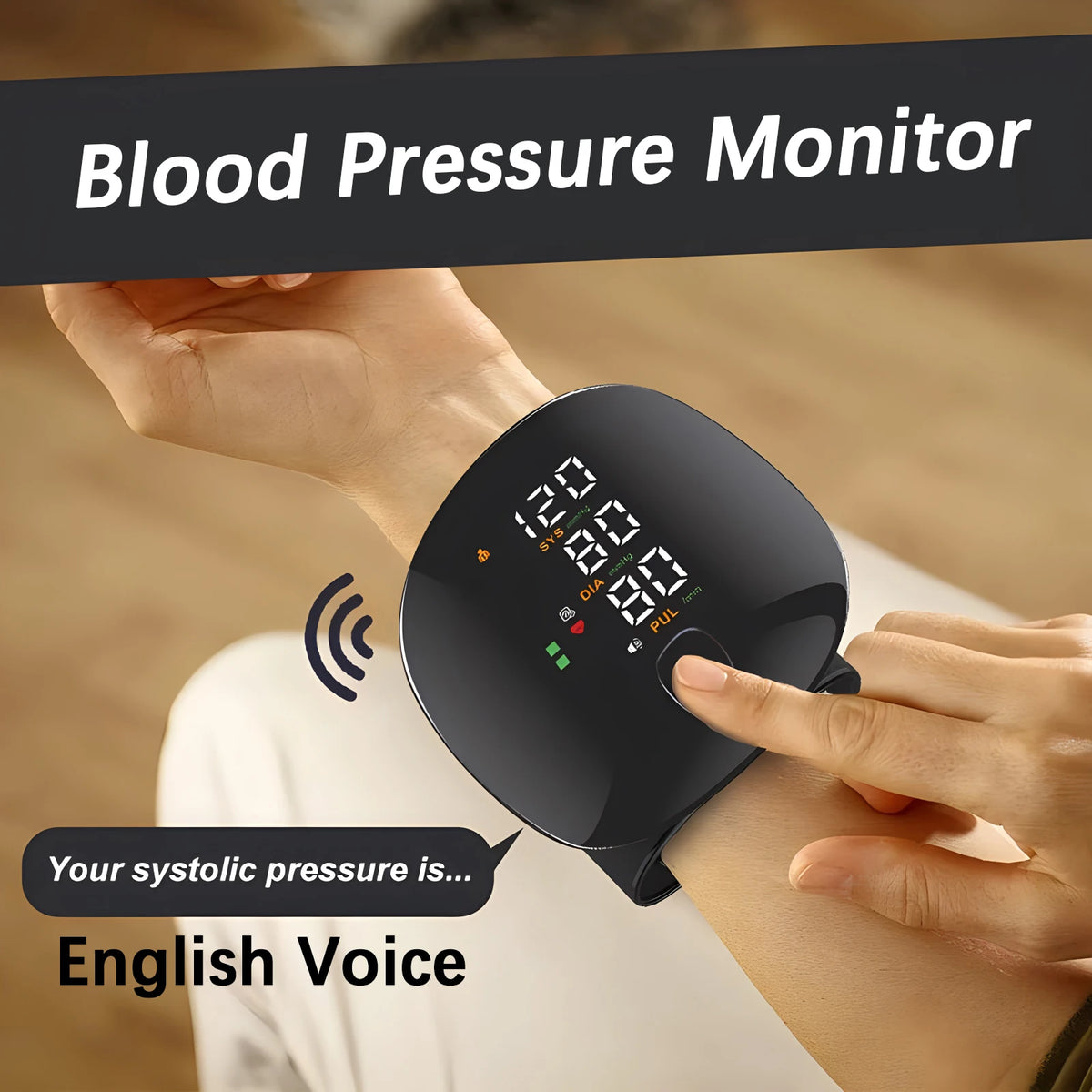 Sphygmomanometer Wrist Type Health Test BP Household instrument Blood Pressure Digital Monitor Heart Rate Health Measurement