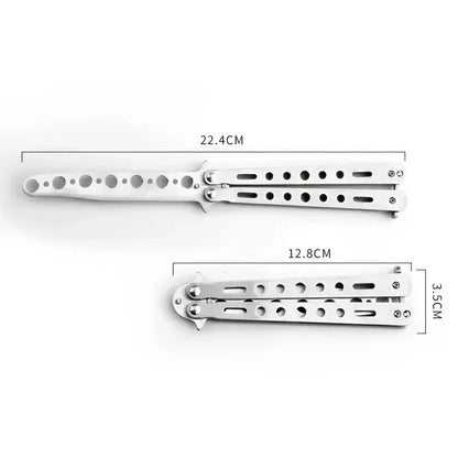 Foldable Comb Stainless Steel Practice Training Butterfly Knife Comb Beard Moustache Brushe Salon Hairdressing Hair Styling Tool
