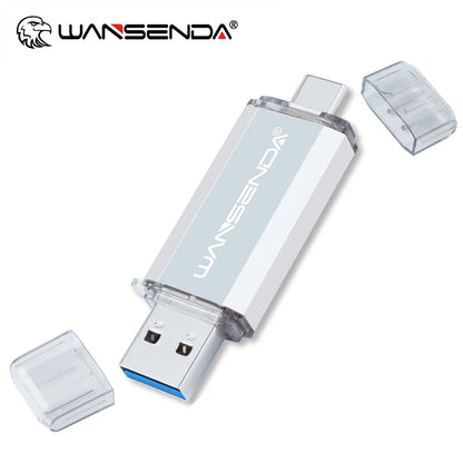 Hotsale WANSENDA USB Flash Drive Type C Pen Drive 512GB 256GB 128GB 64GB 32GB 16GB USB Stick 3.0 Pendrive for Type-C Device/PC