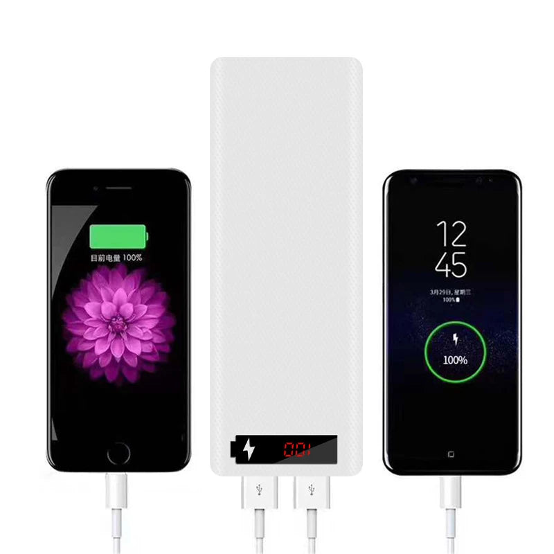 DIY Power Bank 10 slots 18650 Battery Holder Battery Box Micro Type C Dual USB Ports Mobile Phone Charger 18650 Power Bank Case