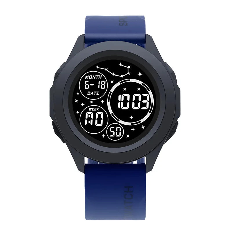 YIKAZE Men Sport LED Watches Top Brand Men Digital Clock Multi-Functional Rubber Man Fitnes Athlete Timekeeping Electronic Watch
