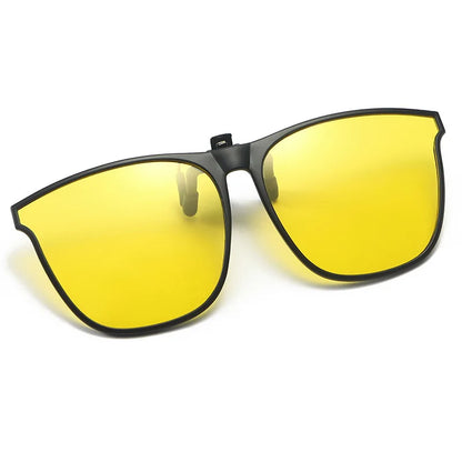 Polarized Clip On Sunglasses Men Car Driver Goggles Night Vision Glasses Anti Glare Vintage Square Glasses