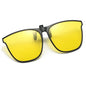 Polarized Clip On Sunglasses Men Car Driver Goggles Night Vision Glasses Anti Glare Vintage Square Glasses