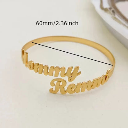 Customized Name Women's Bracelet Stainless Steel Open Bracelet Personalized Double Name Couple Bracelet Christmas Jewelry Gift
