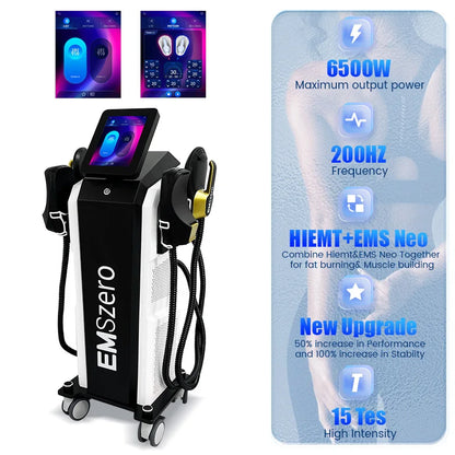 Emszero Neo Body Sculpt Machine 6500w 200hz Professional EMS Hiemt Shape rf Electrostimulation Devices 5 handles for Salon Spa