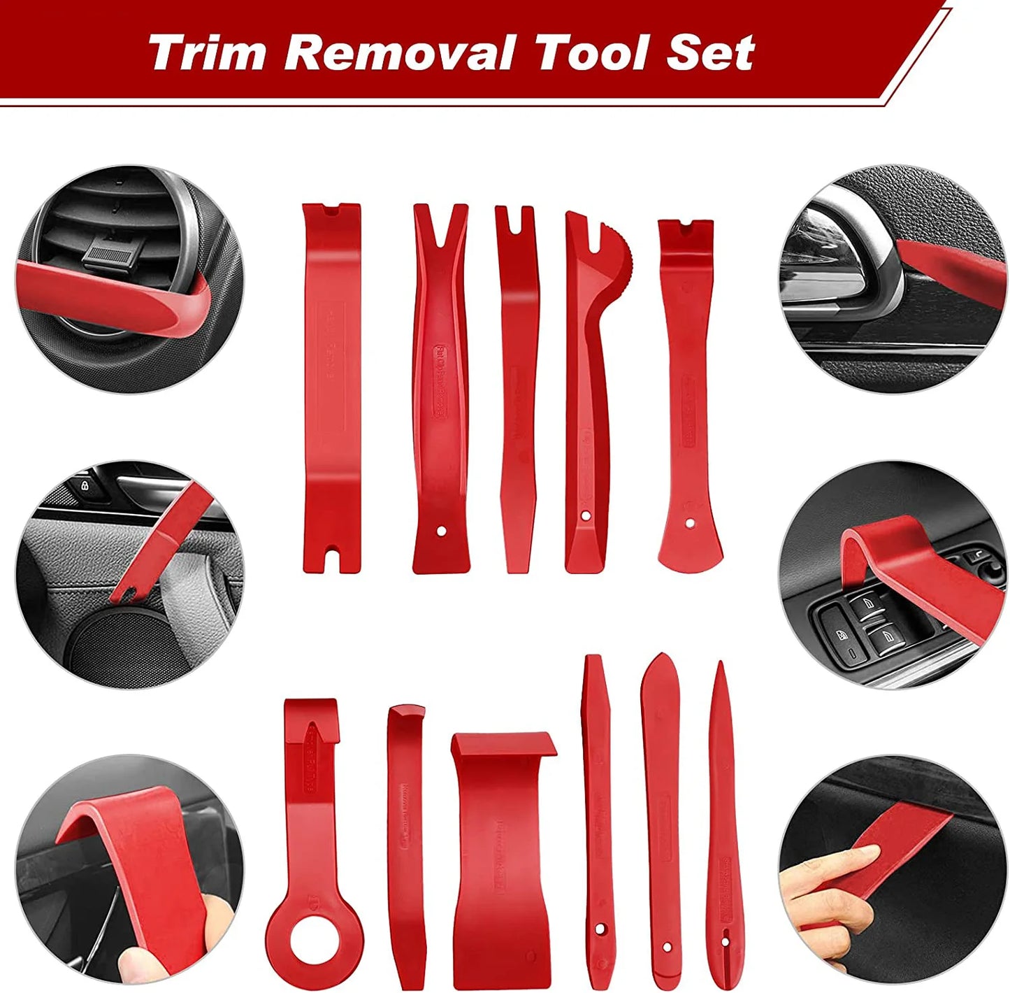 Car Plastic Trim Removal Tool Auto Trim Removal Set Auto Interior Disassembly Kit Car Clips Puller Diy Panel Tools