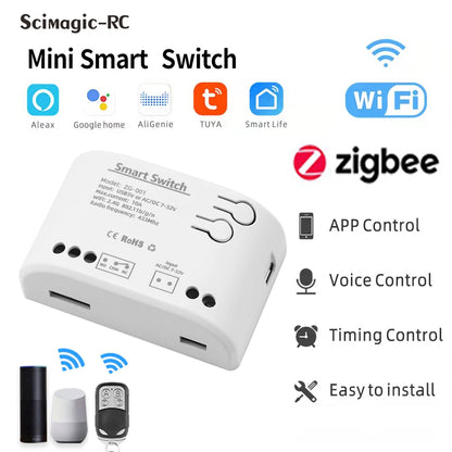 Tuya Zigbee Relay 4CH Smart Home Switch Module APP Remote Control Wireless Radio RF 433 4 Channel Relay for Zigbee Gateway Hub