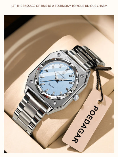 POEDAGAR Square Luxury Ladies Watch Waterproof Stainless Steel Luminous Fashion Woman Watch Elegant Quartz Women's Watches Reloj