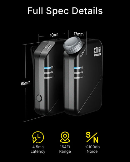 XTUGAJ02s Wireless in Ear Monitor System 2.4G Mini Stereo IEM System Low Latency One Transmitter More Receiver Stage Singer Band