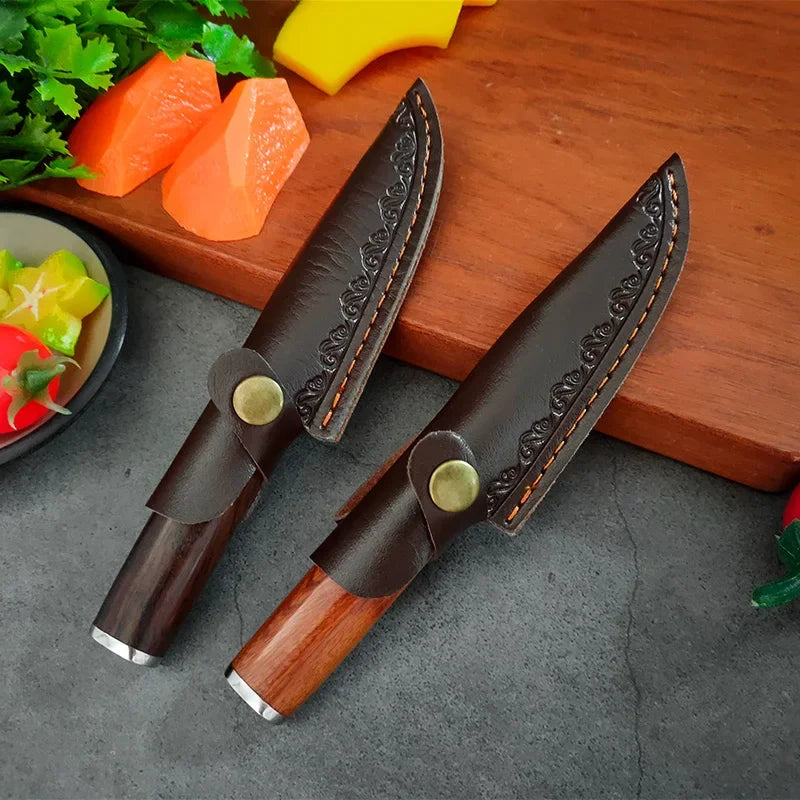 Wood Handle Damascus Steel Boning Fruit KnifeDamascus Knife BBQ Cleaver Meat Vegetables Slicing Fish Kitchen Knives Chef Knife