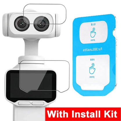 1-3Sets HD Tempered Glass with Easy Installation Kit for Insta360 Luna Ultra Screen Protectors Anti-Reflective Camera Lens Films