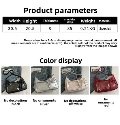 Y2k Harajuku Shoulder Bag Women Korean Transparent Ita Bag School Crossbody Bag Female Japanese Designer Preppy Handbag Purse