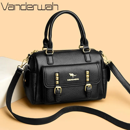 Luxury Designer Soft Leather Shoulder Crossbody Messenger Bags for Women 2026 High Quality Casual Ladies Purses and Handbags