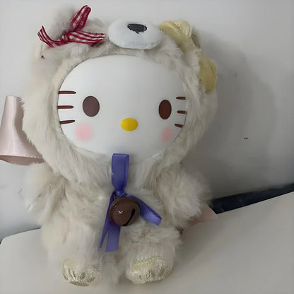 Sanrio Family Fox Island & Blue Flutter Series Vinyl Plush Blind Box Cute Cartoon Hello Kitty Kuromi Pendants Girl Bag Toy Gifts