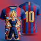 Summer 2026 Dragon Ball Wukong "Super Barcelona 10" Football Theme 3D Print Breathable Quick Drying T-shirt Adult Parent Top
