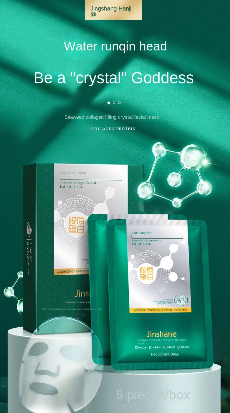 Seaweed Collagen Filling Crystal Mask Jelly Moisturizing Wrinkle Removal Skin Transparent Mask Skin Care Masque Beauty Health