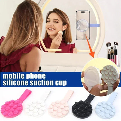 Universal Phone Magnetic Holder for iPhone 17-12 Suction Cup Mount with Metal Plate Portable the Wall Magnet Stand for Magsafe