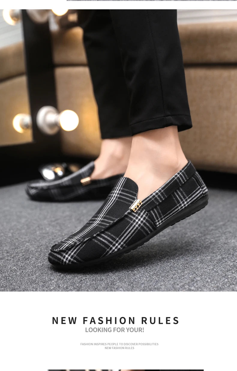 Classic Design Loafers Men Summer Slip-on Men's Casual Shoes Breathable Flat Shoes Comfy Non-slip Driving Shoes Man Moccasins