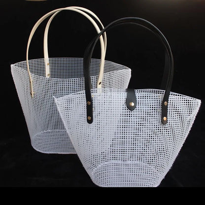 1 set of black mesh plastic embroidery hand-woven bag DIY tool kit, wallet DIY material， for handicraft lovers, handmade gift