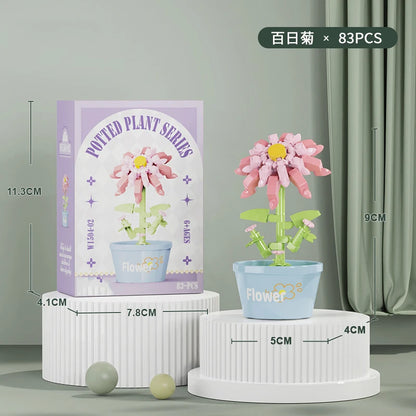 Bouquet Flower Mini Diy Building Block Toys for Children Bricks Blocks for Adults Constructor Micro Bricks Construction Set Gift