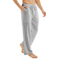 Men's Casual Linen Cotton Yoga Pants Breathable Loose Sweatpants Beach Trousers Lounge Pants Elastic Waist Fitness Pants