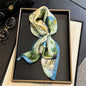Luxury Brand 100% Natural Silk Scarf Women Design Small Square Shawl Hair Ribbon Headband Fashion Neckerchief Bandana