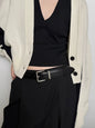 Luxury Suede Cowhide Leather Belt for Women, Vintage Style with Gold Buckle, 3.3cm Wide Waistband for Dresses & Jeans