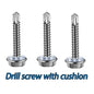 410 Stainless Steel Hex Head Self Drilling Screws M4.2 M4.8-M6.3mm Self-Tapping TEK Screws With Rubber ring Roofing screw #8#10#