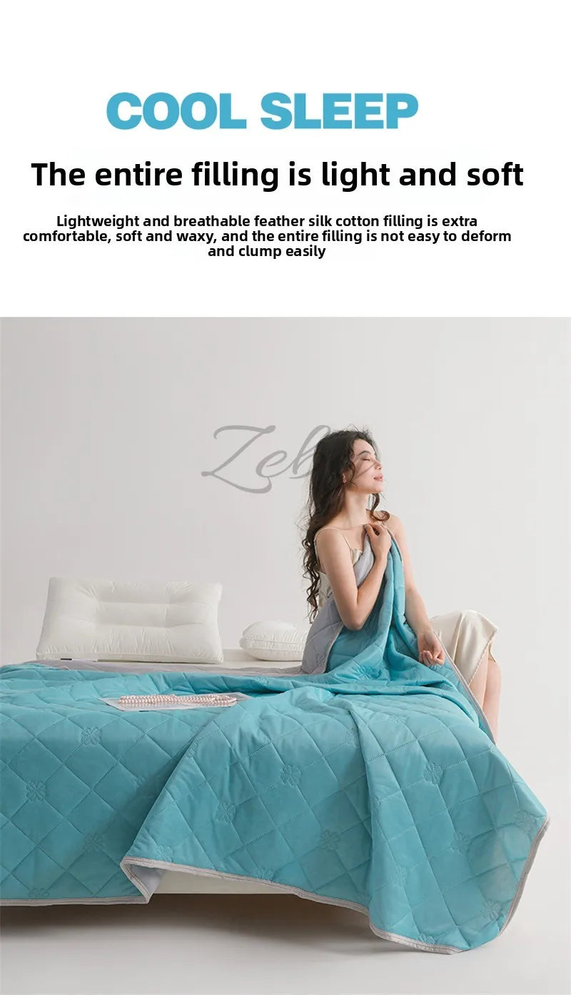 Grade A Cooling Summer Blanket for Bed Soft Breathable King Summer Quilt Queen Air Condition Comforter Lightweight Cool Duvet