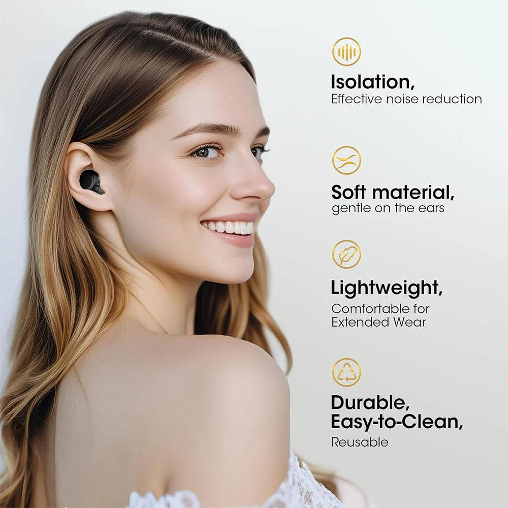 36dB Noise Cancelling Ear Plugs for Sleeping for Side Sleepers - Reusable Sound Blocking Protection for Snoring, Travel & Focus
