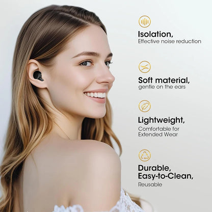 36dB Noise Cancelling Ear Plugs for Sleeping for Side Sleepers - Reusable Sound Blocking Protection for Snoring, Travel & Focus