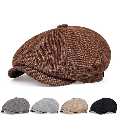 Nowa męska kaszkietówka na wiosnę lato, cienki, retro beret, dziki codzienny kapelusz, unisex ośmiokątna czapka, modne czapki hiphopowe, gorras