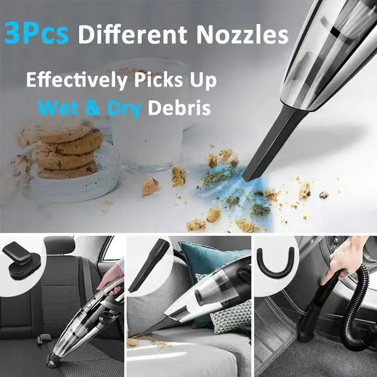 Handheld Vacuum Cordless Powerful Cyclone Suction Portable Rechargeable Vacuum Cleaner Quick Charge for Car Home Pet Hair