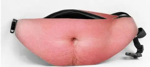 Funny Belly Bag Novelty Waist Pack Realistic Fake Big Belly Prank Prop Costume Accessories Halloween Party Gift Decor 2027