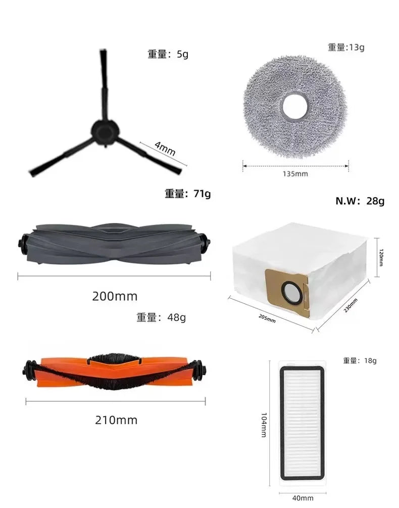Dreame Bot L30 Ultra L20 Ultra Robot Vacuum Spare Parts Consumables Main Side Brush Hepa Filter Mop Cloth Dust Bag Accessories