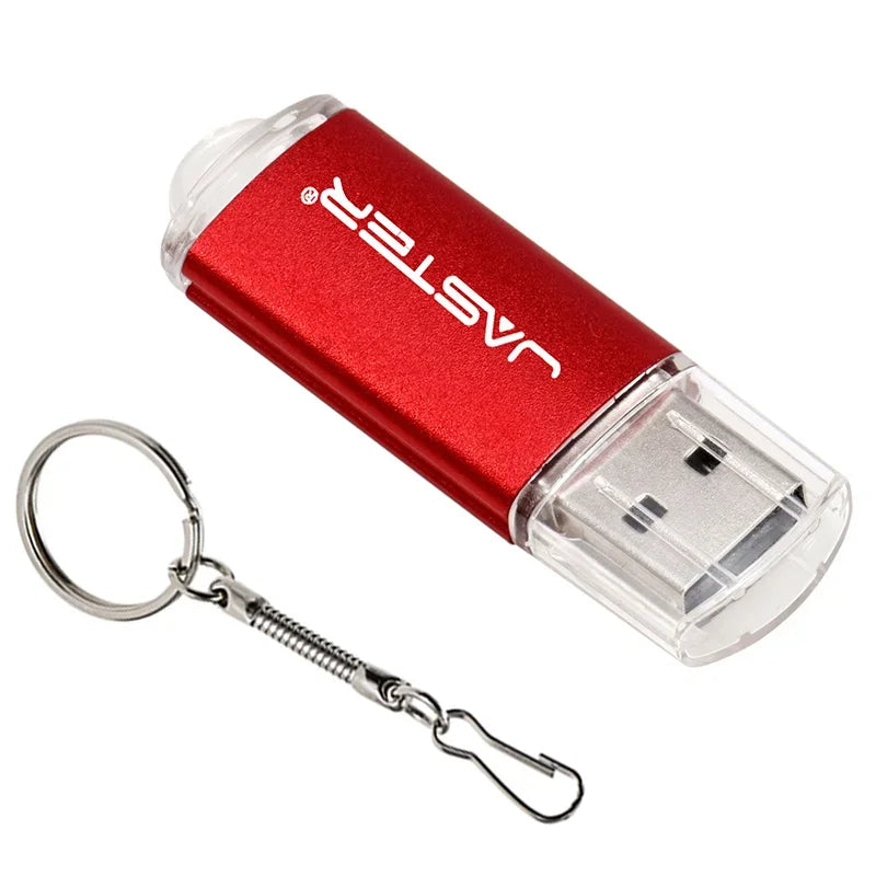 JASTER Free Key Chain USB Flash Drive 128GB Black Pen Drive 64GB Blue Memory Stick 32GB Creative Gift Pendrive 16GB Red U Disk