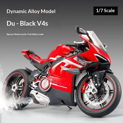 XLG 1:7 Ducati Panigale V4S Motorcycle Model - Alloy Die-Cast with Smoke Effect & Light/Sound Official Licensed Collector‘s Gift
