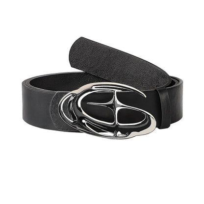 Punk Waist Belt with Geometric Alloy Needle Buckle, Stylish Men Women Accessory, Strap Suitable for Daily Wear and Gift Giving