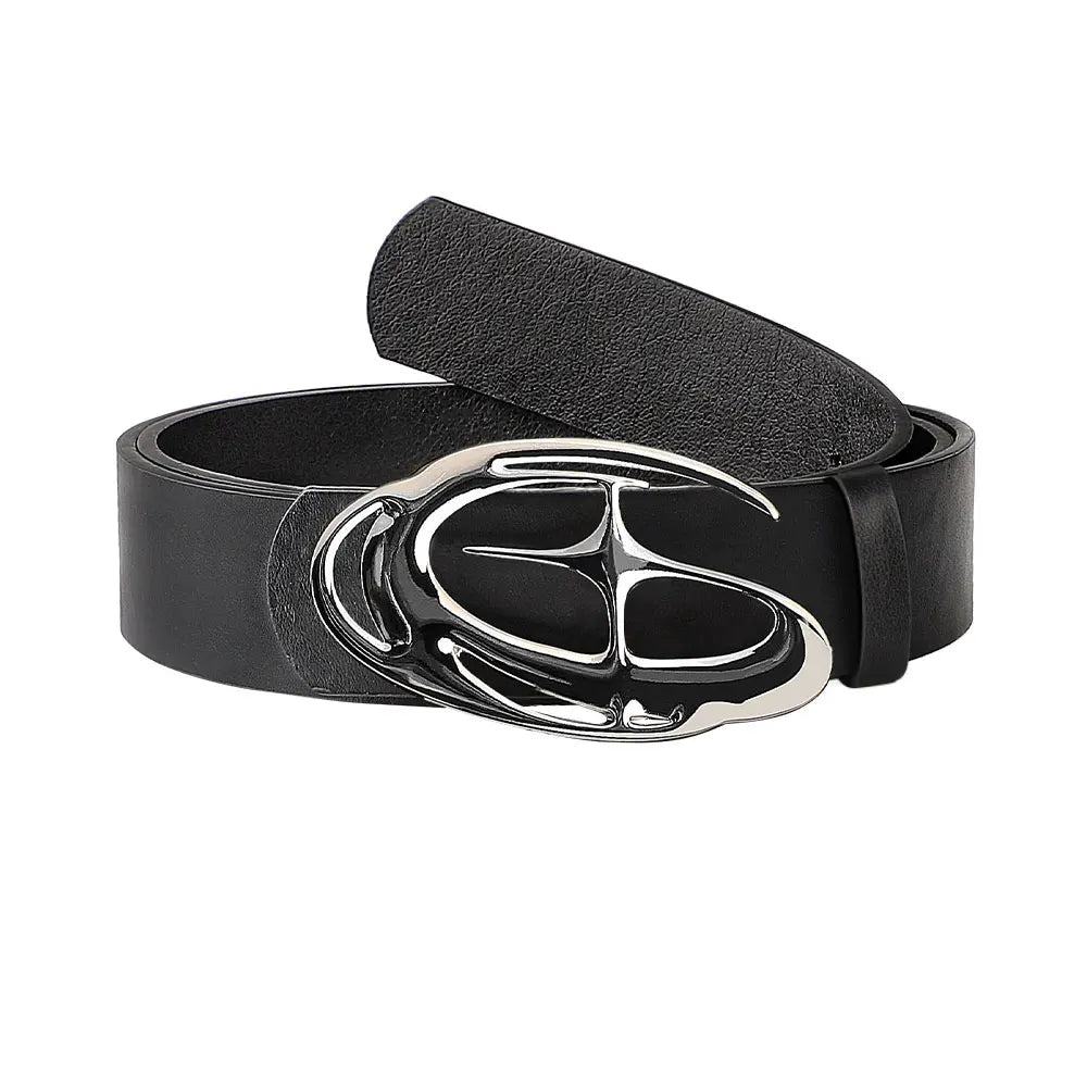 Punk Waist Belt with Geometric Alloy Needle Buckle, Stylish Men Women Accessory, Strap Suitable for Daily Wear and Gift Giving