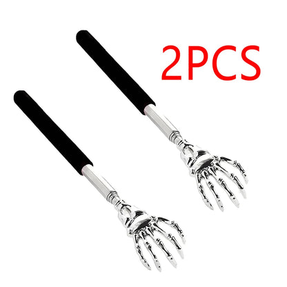 Stainless Steel Adjustable Massage and Tickle Relief Back Portable  Rubber Handle Extendable Telescoping Itch Stick Health Care