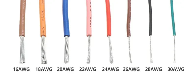 12Colors 1007 Stranded Electric Wire 5/10M 30/28/26/24/22/20/18/16AWG PVC Insulated Tinned Plating Copper Cable for DIY LED Line