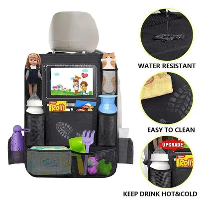 Car Seat Storage Organizer Multifunctional Oxford Fabric Car Back Multi Pocket Storage Bag with Touch Screen Tablet Holder