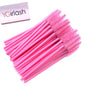 50 Pcs Shiny Crystal Eyelash Applicator Disposable Diamond Handle Nylon Two Colors Mascara Wands Spoolies Pink Brushes