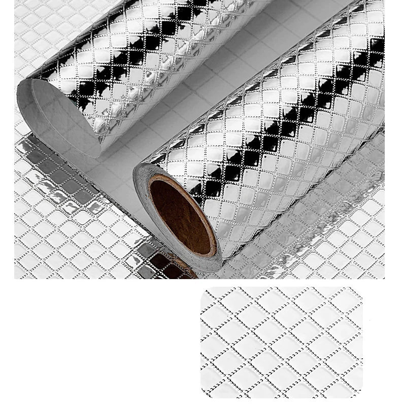 kitchen stickers self-adhesive aluminum foil anti-oil waterproof wallpaper for countertops drawers cabinets shelves line