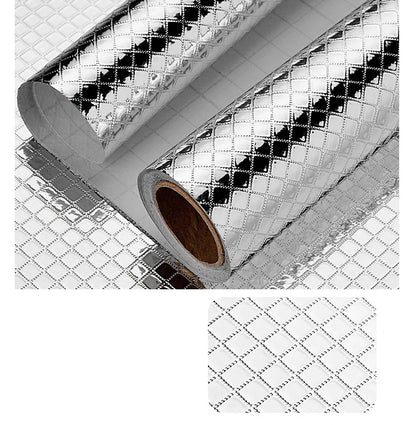kitchen stickers self-adhesive aluminum foil anti-oil waterproof wallpaper for countertops drawers cabinets shelves line