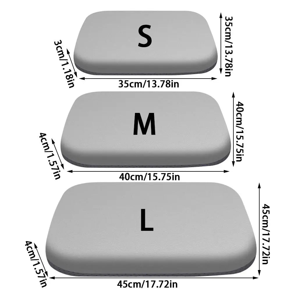 Anti-Slip 4cmThick Seat Cushion Ultra Soft Breathable Car Seat Pad Rebound Memory Foam Office Chair Pad Home Textile