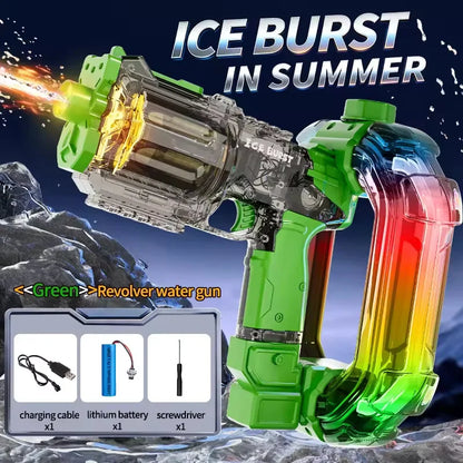 LED Lights Simulated Firing Electric Water Gun Children Large Capacity Automatic Water Blaster Toys for Kids Summer Outdoor Game