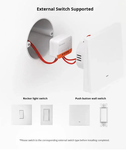 SONOFF ZBMINI L2 Extreme ZigBee Smart Switch No Neutral Wire Required 1-Gang 2-Way Control Switch Alexa Voice Work with ZBBridge