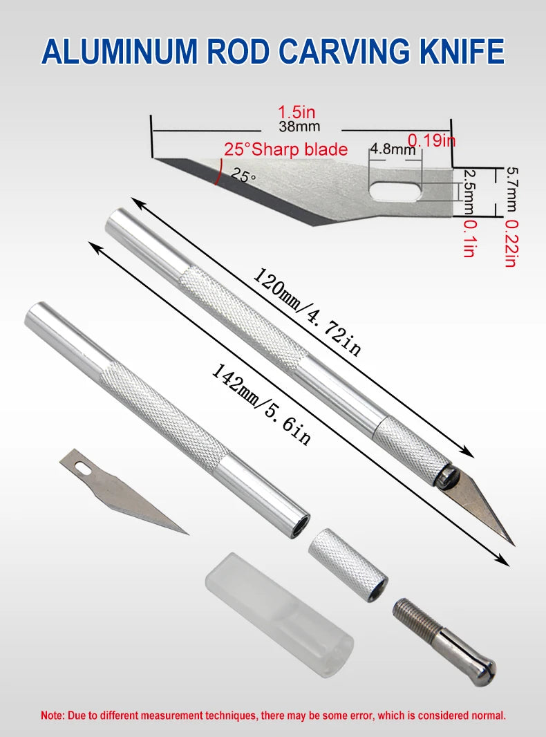 DIY Aluminum Alloy Hand Carving Knife Model Making Art Knife Woodcarving Hand Account Cutting Paper Cutting Tool Accessories