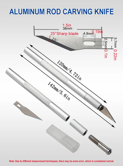 DIY Aluminum Alloy Hand Carving Knife Model Making Art Knife Woodcarving Hand Account Cutting Paper Cutting Tool Accessories